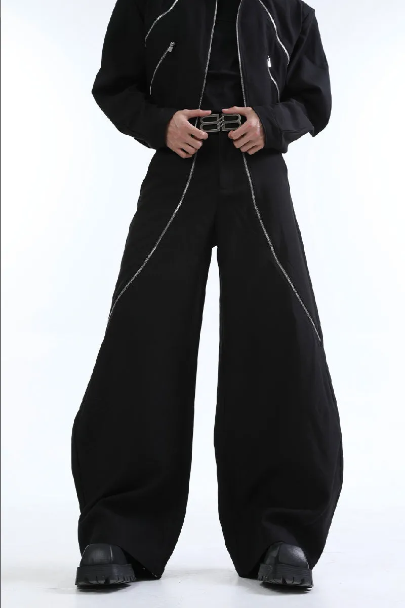 Wide Leg Casual Trousers