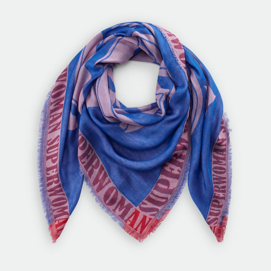 Women's Day Scarf in Blue - Pink