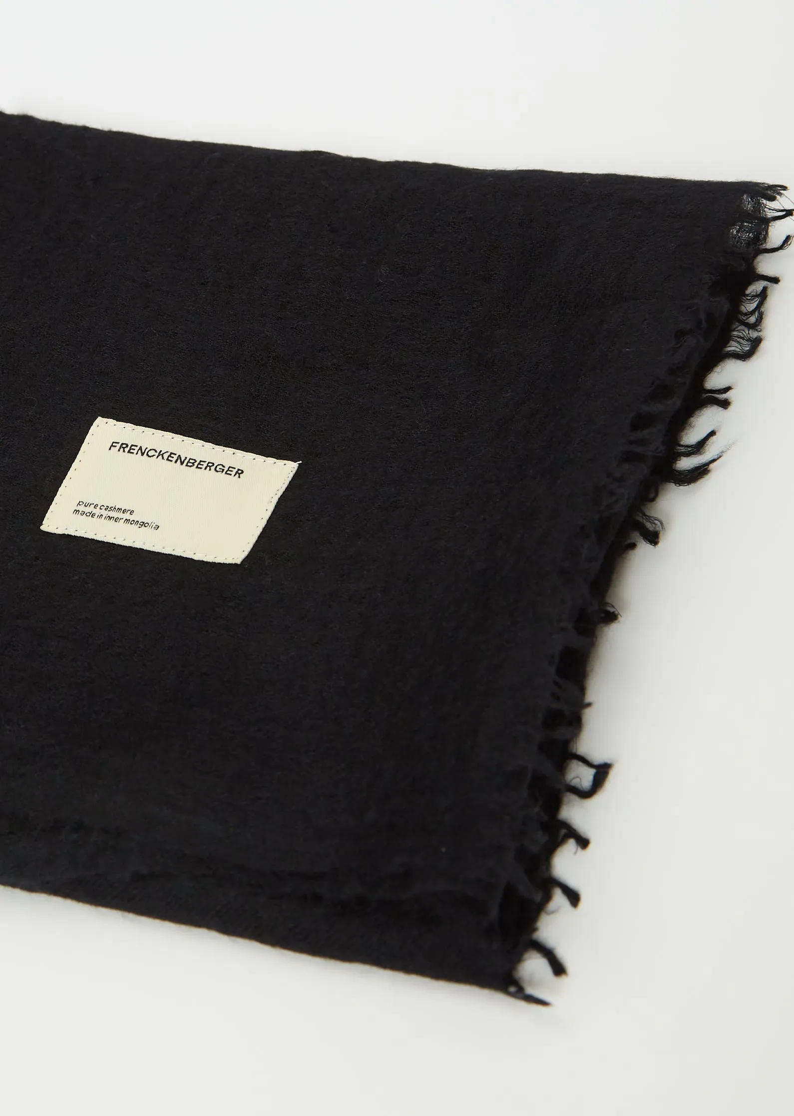 Woven Cashmere Scarf — Black