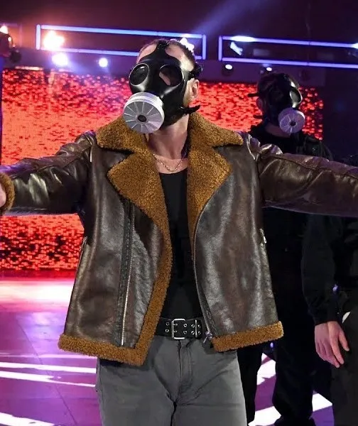 WWE Dean Ambrose Dark Brown Shearling Jacket