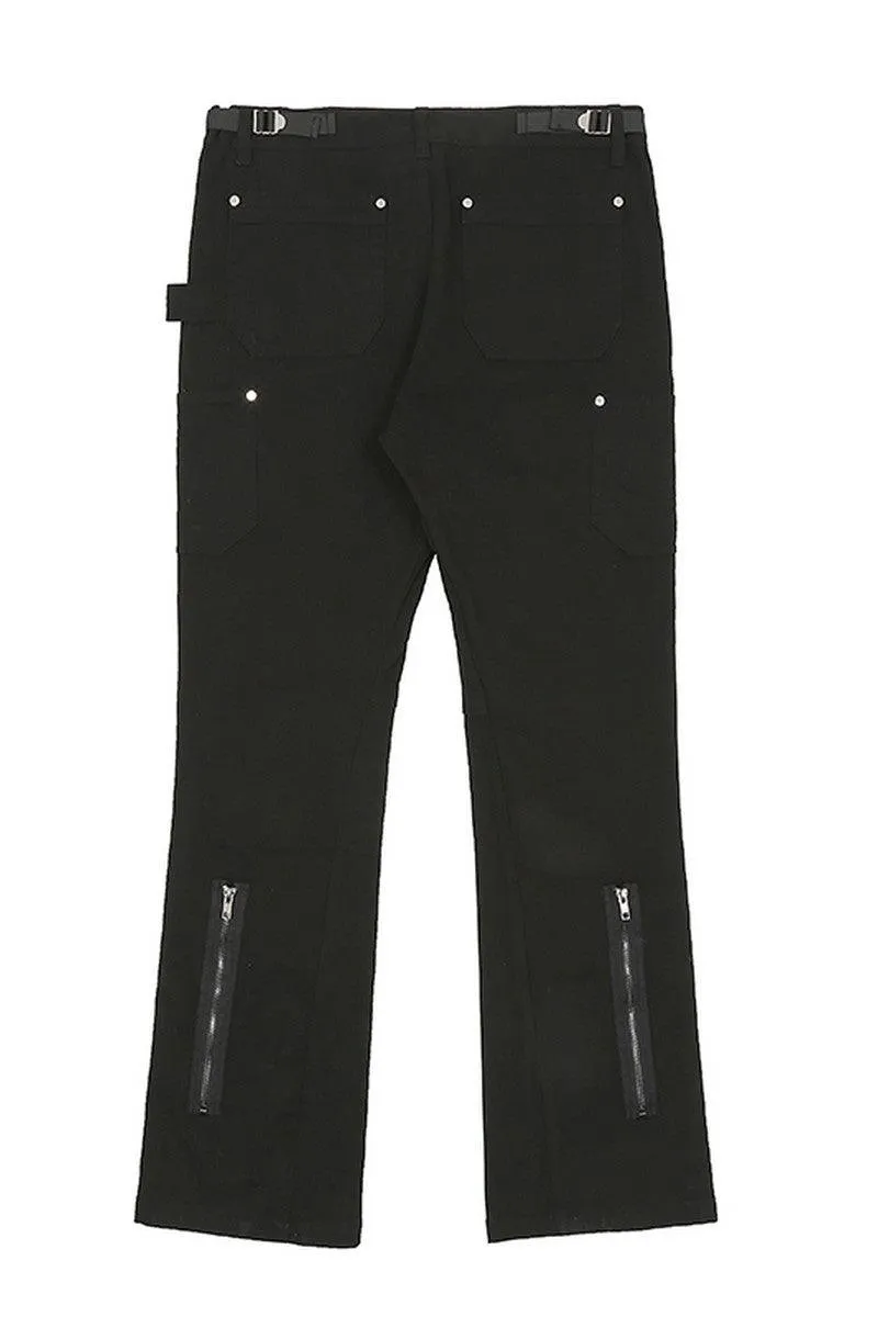 Zipper Flared Casual Trousers